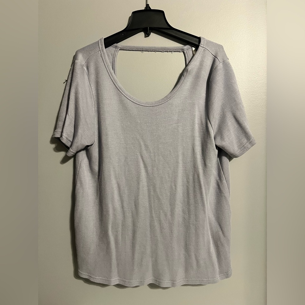 Gray Women's Top with Open Back